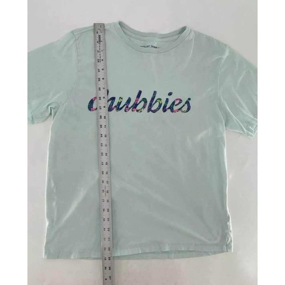 Chubbies Men’s‎ Light Aqua Logo T-Shirt Short Sleeve Size Medium - Picture 6 of 7